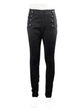 Devil Fashion Button-Detail Pants